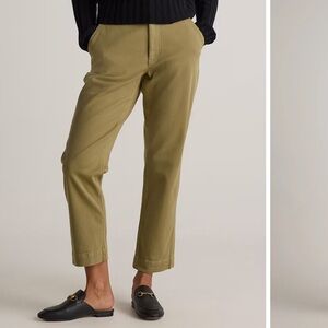 Quince Organic Stretch Cotton Twill Straight Leg Cropped Pants